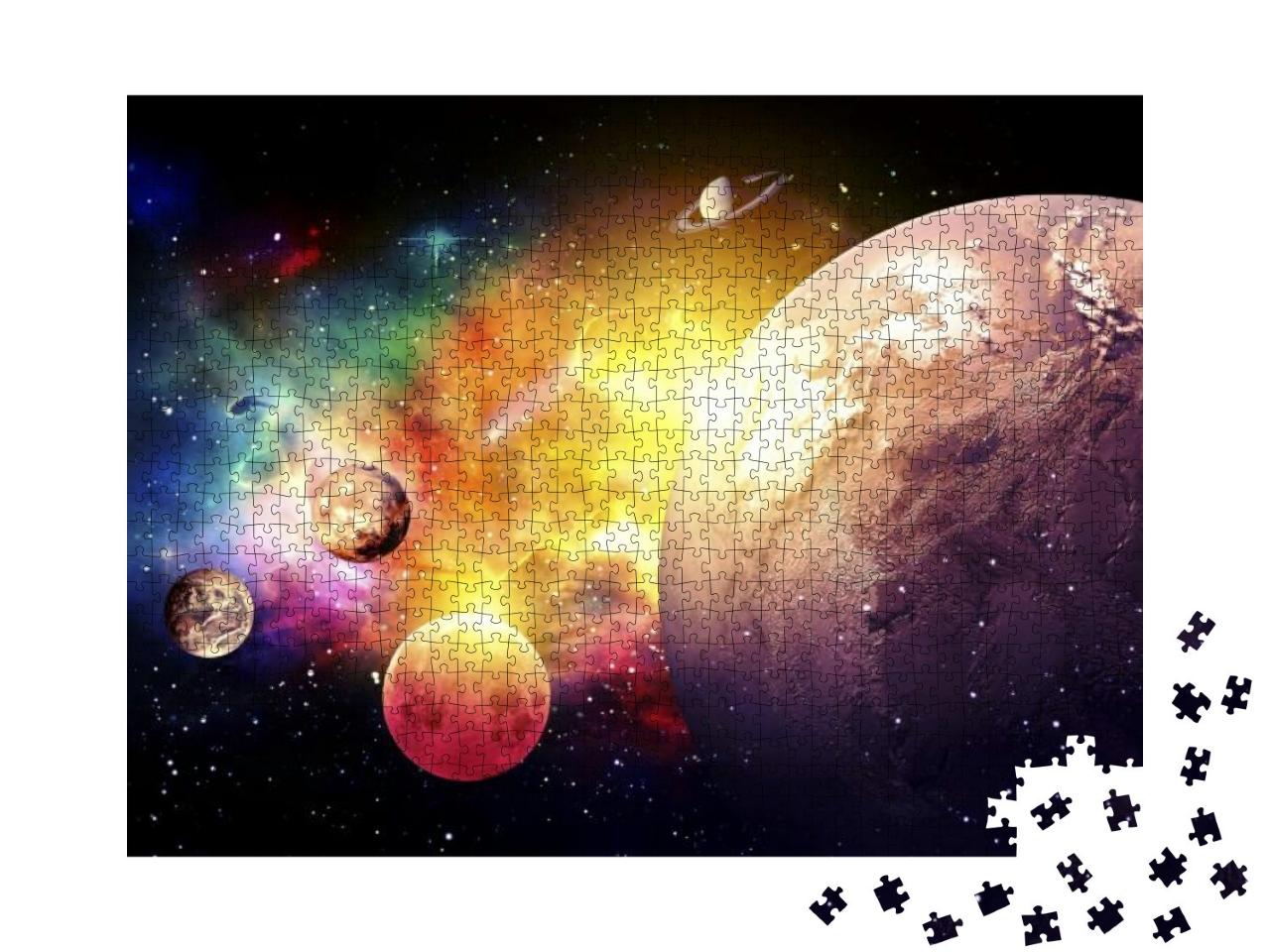 Puzzle 1000 Teile „Planeten der Galaxie, NASA-Bildmaterial“