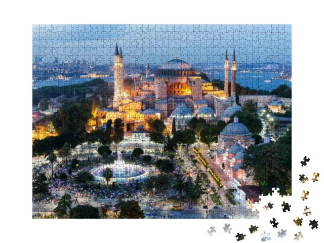 Puzzle 1000 Teile „Atemberaubende Hagia Sophia in Istanbul, Türkei“