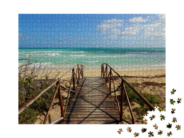 Puzzle 1000 Teile „Strandimpression, Cayo Coco, Kuba“