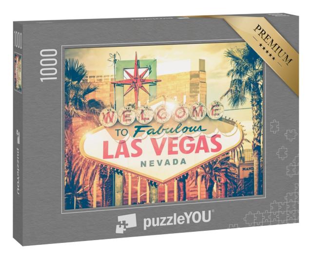 Puzzle 1000 Teile „Vintage-Schild: Welcome to fabulous Las Vegas“