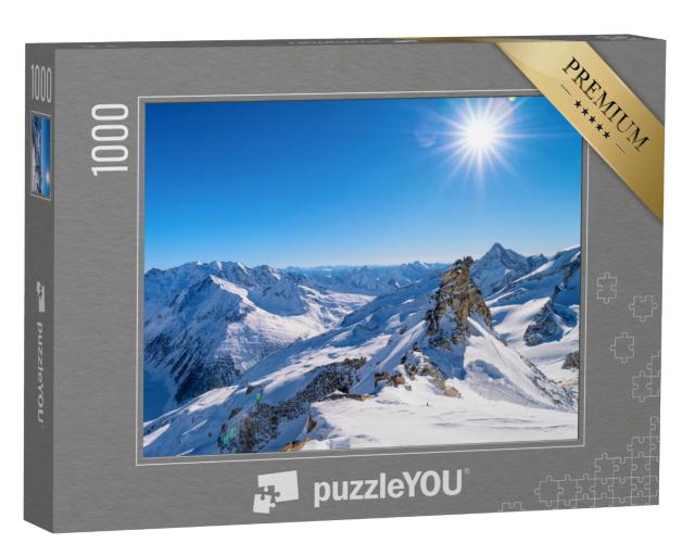 Puzzle 1000 Teile „Majestätische Gipfel am Hintertuxer Gletscher, Zillertal, Österreich“