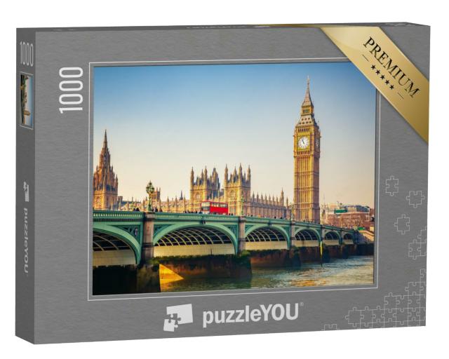 Puzzle 1000 Teile „Weltberühmte Wahrzeichen: Big Ben und Westminster Bridge in London“