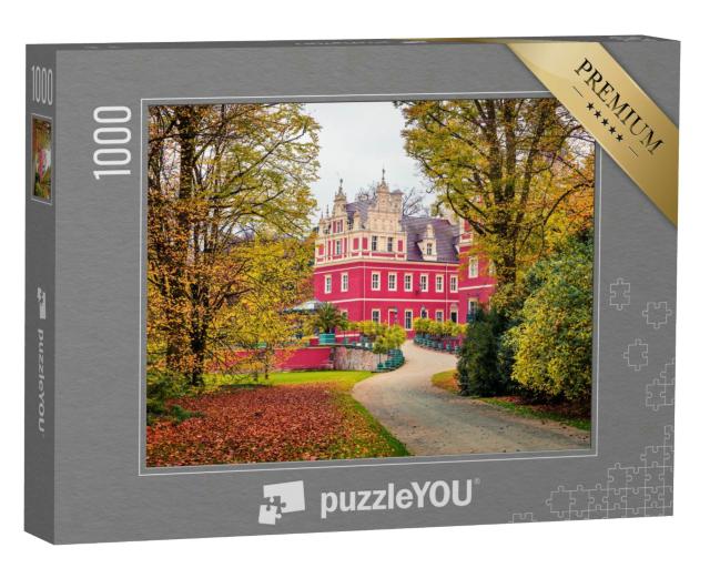 Puzzle 1000 Teile „Herbst am Schloss Muskau, UNESCO-Weltkulturerbe, Deutschland“