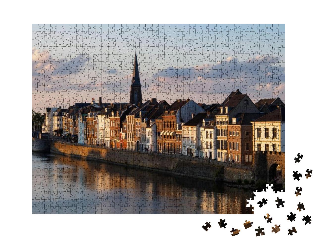 Puzzle 1000 Teile „Maastricht in der Abenddämmerung“