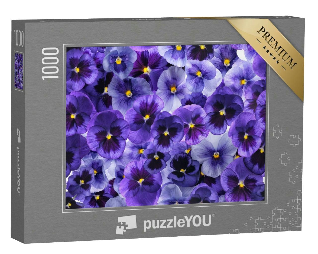 Puzzle 1000 Teile „Fotografierte frische lila Viola-Blüten“