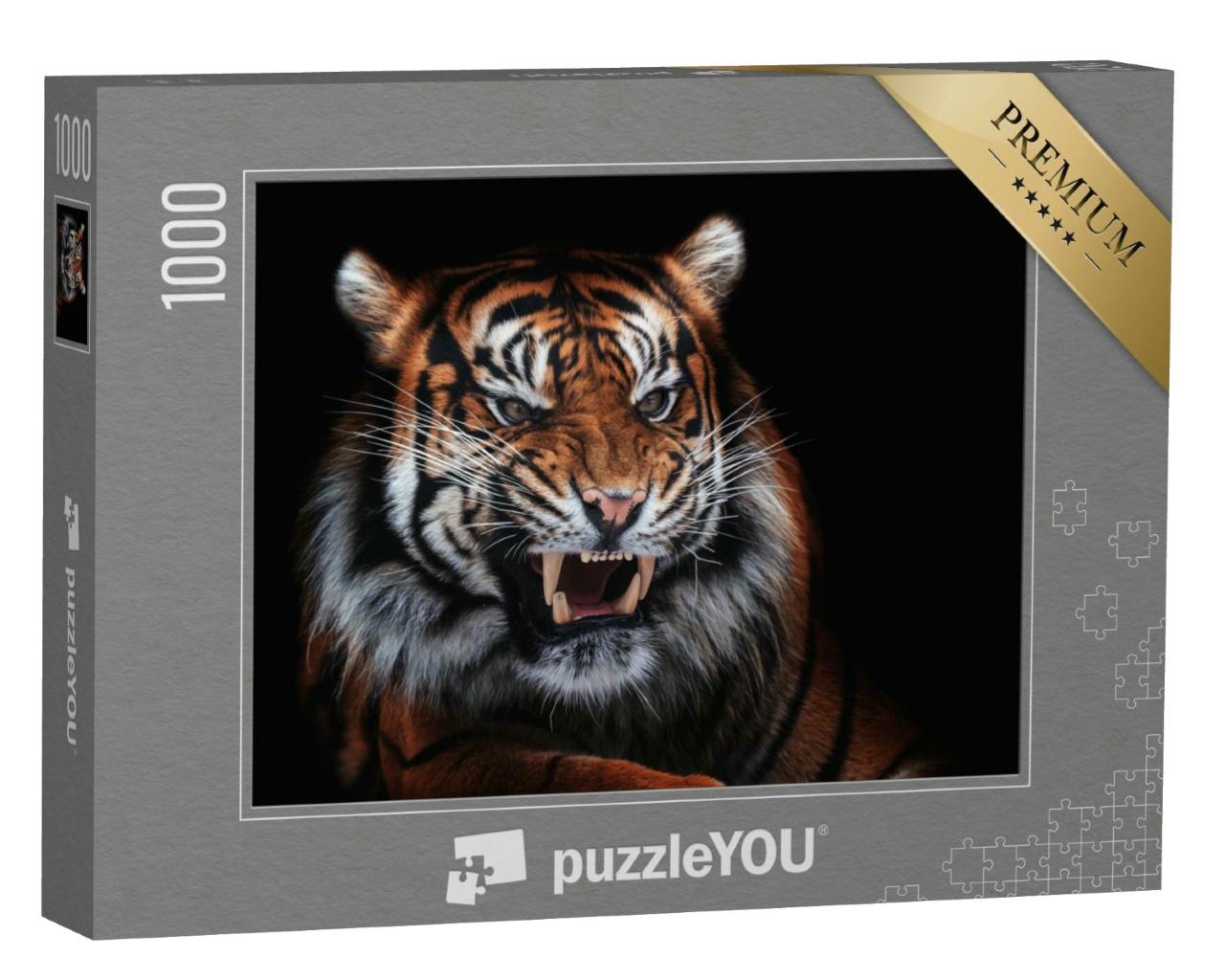 Puzzle 1000 Teile „Sumatra-Tiger, schönes Tier, Porträt“