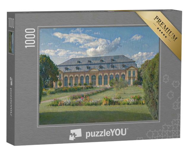Puzzle 1000 Teile „im Kunst-Stil von Claude Monet - Altes Haus in Darmstadt, Hessen, Deutschland“