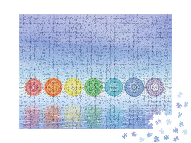 Puzzle 1000 Teile „Sieben Chakra-Symbole“
