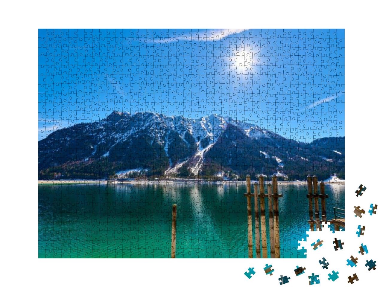 Puzzle 1000 Teile „Pier amAchensee in den österreichischen Alpen“