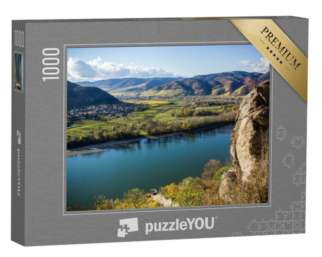 Puzzle 1000 Teile „Landschaft der Wachau, Fluss Donau, Österreich“