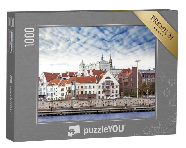 Puzzle 1000 Teile „Szczecin (Stettin) Stadt Altstadt, Blick auf den Fluss, Polen.“