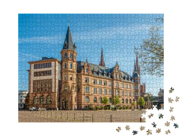 Puzzle 1000 Teile „Stadthalle am Marktplatz in Wiesbaden ,Deutschland“
