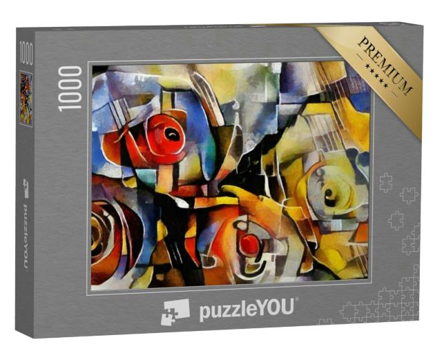 Puzzle 1000 Teile „Blumenstrauß im Stil von Picasso und Kandinsky“