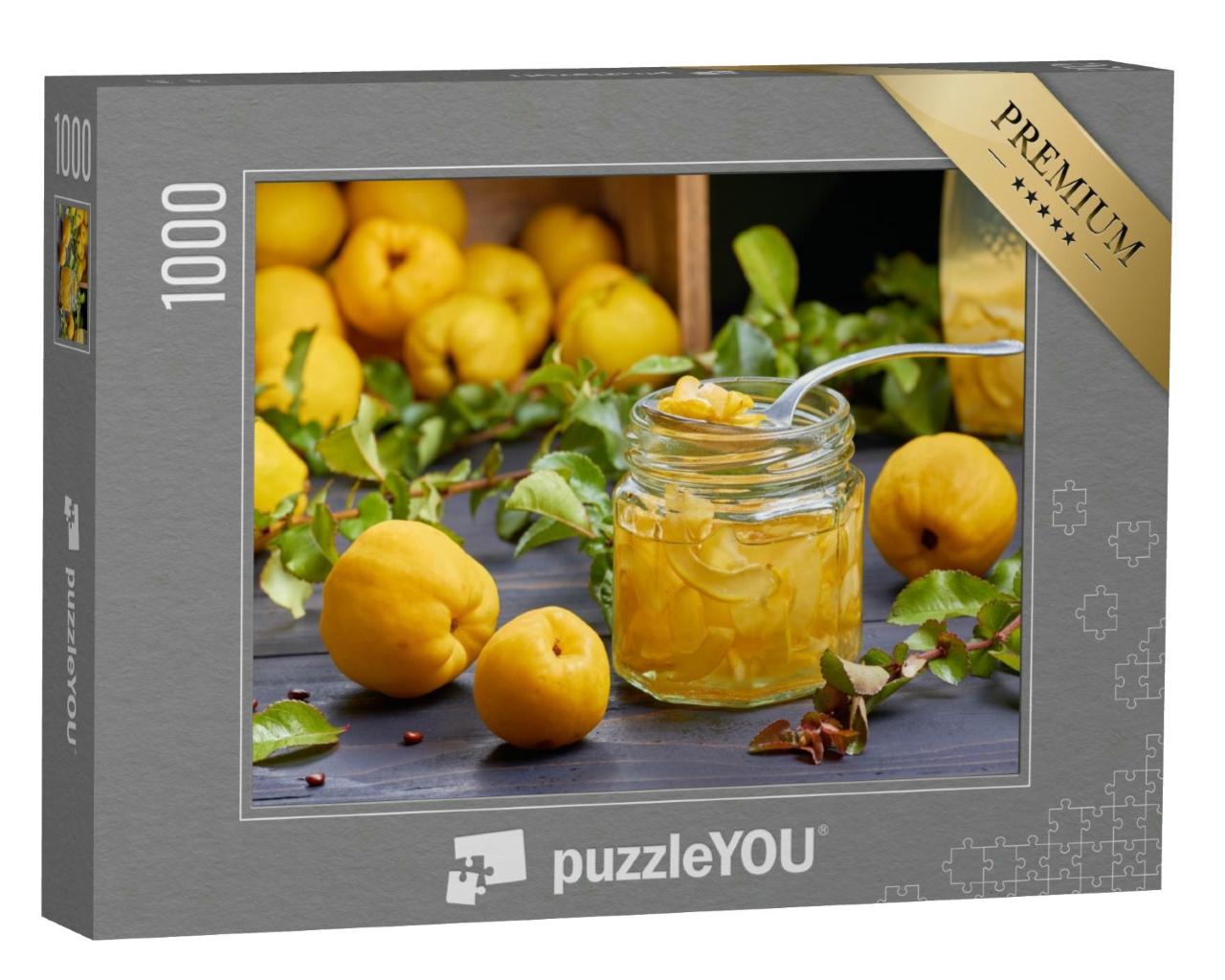 Puzzle 1000 Teile „Sirup von japanischen Quitten auf frischem Obst“