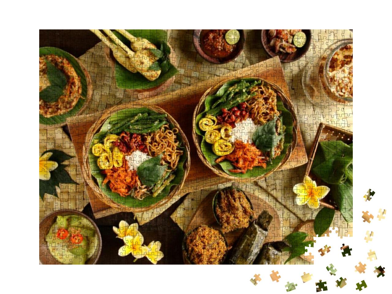 Puzzle 1000 Teile „Nasi Campur Bali mit Reis“