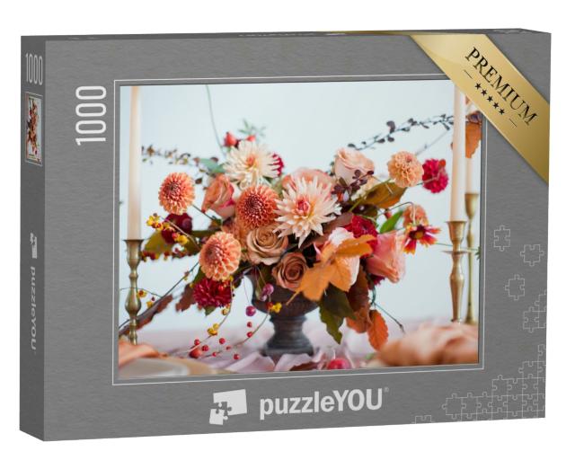 Puzzle 1000 Teile „Schöne Blumen: orange Zusammensetzung für den Herbst“