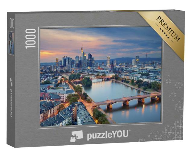 Puzzle 1000 Teile „Frankfurt am Main in der Dämmerung“