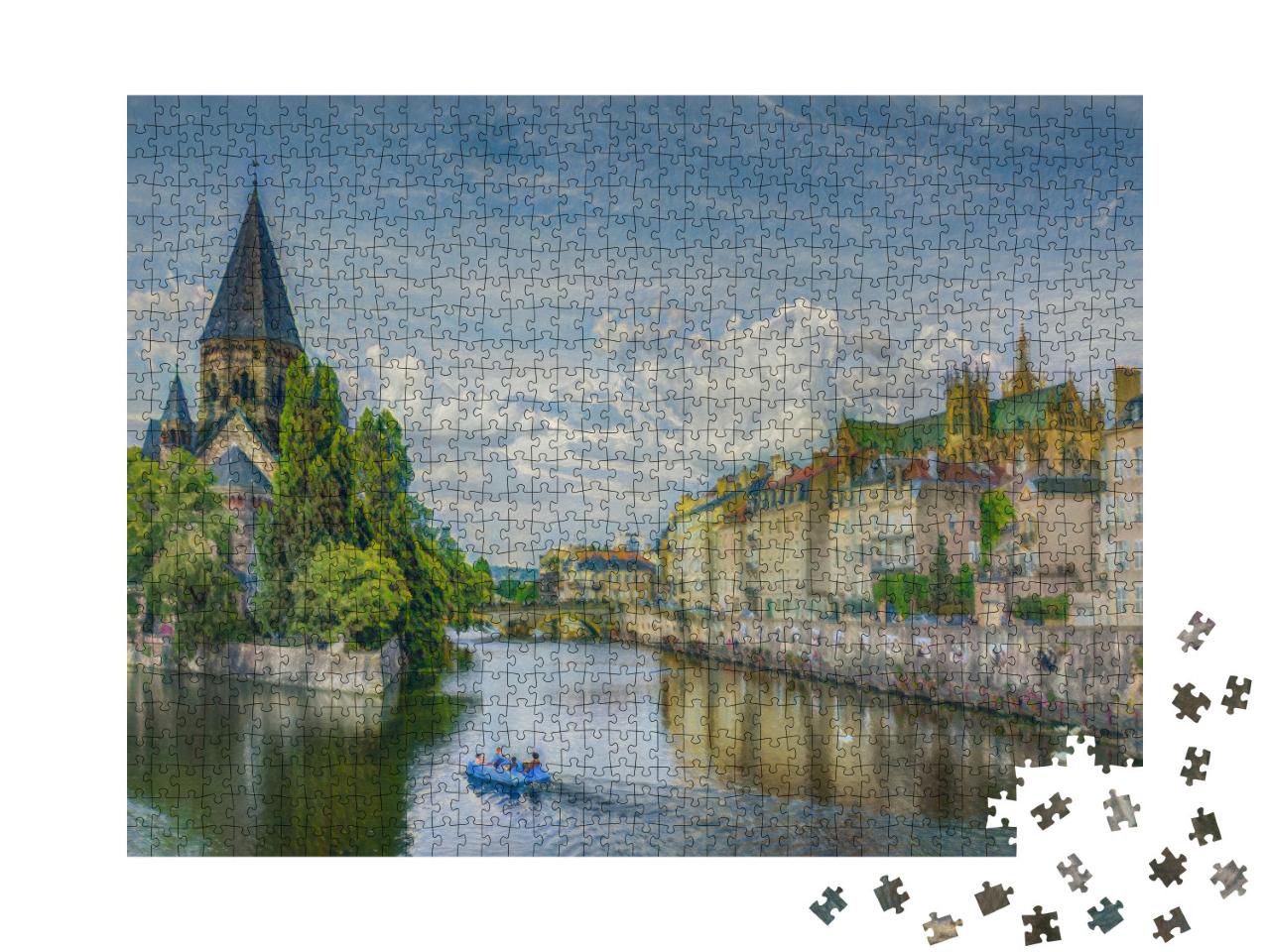 Puzzle 1000 Teile „im Kunst-Stil von Claude Monet - Metz, Lothringen - Puzzle-Kollektion Künstler & Gemälde“