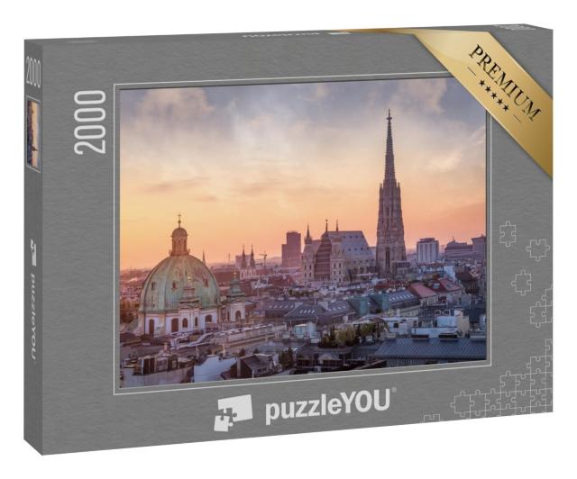 Puzzle 2000 Teile „Wiener Skyline mit Stephansdom, Österreich“