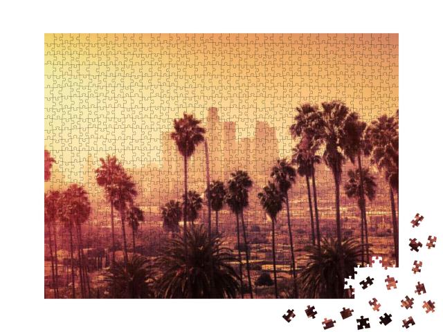 Puzzle 1000 Teile „Sonnenuntergang über Downtown Los Angeles“