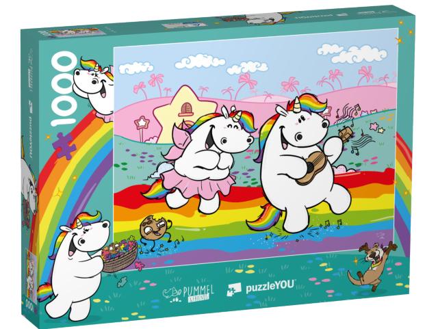 Puzzle 1000 Teile „Pummeleinhorn: Pummel & Friends - Regenbogen“