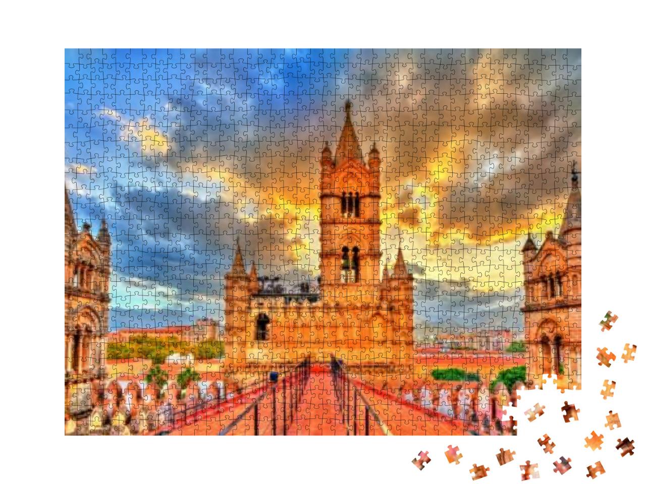 Puzzle 1000 Teile „Die Kathedrale von Palermo, UNESCO-Weltkulturerbe in Sizilien“