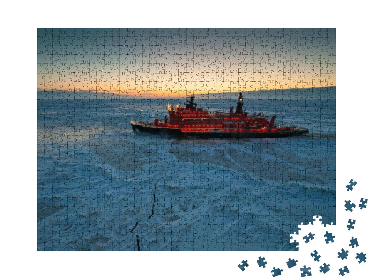 Puzzle 1000 Teile „Eisbrecher in der Arktis“