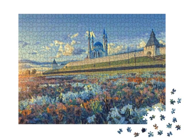 Puzzle 1000 Teile „im Stil von Paul-Cezanne - Blumen im Kasaner Kreml - Puzzle-Kollektion Künstler & Gemälde“