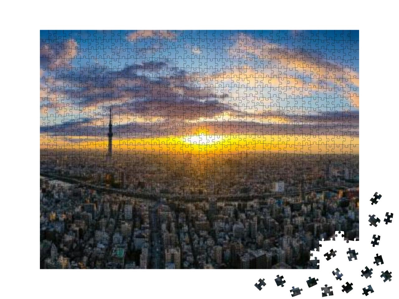 Puzzle 1000 Teile „Tokio im Licht der aufgehenden Sonne“