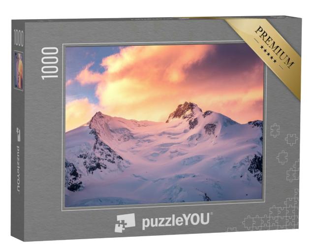 Puzzle 1000 Teile „Schweiz: Dufourspitze, Monte Rosa am frühen Morgen“