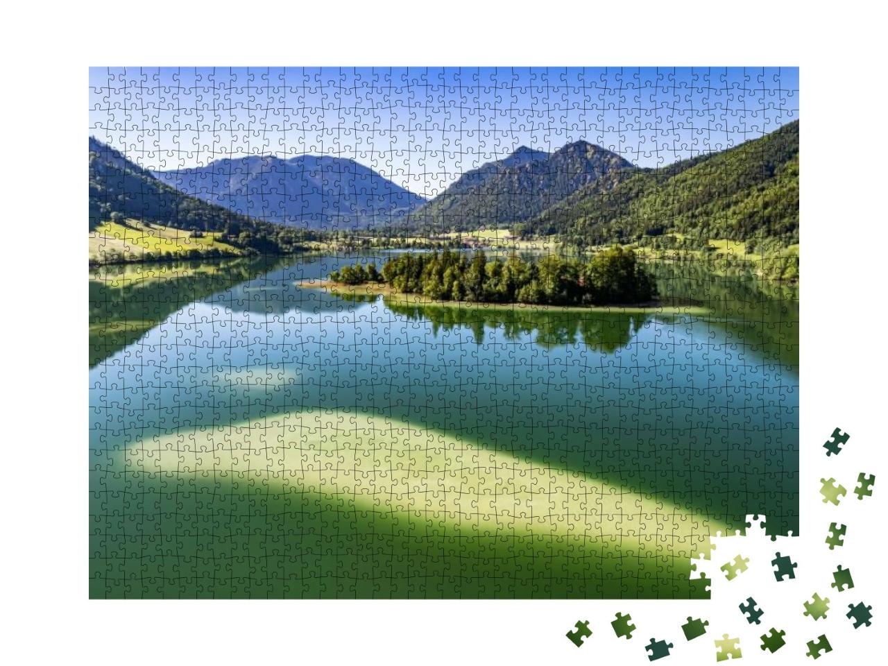 Puzzle 1000 Teile „In wunderschöner Landschaft gelegen: Der Schliersee in Bayern“