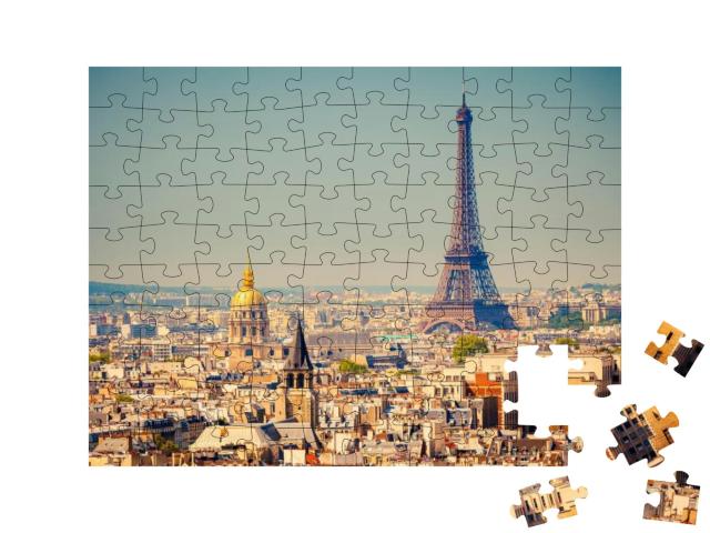 Puzzle 100 Teile „Blick auf den Eiffelturm, Paris, Frankreich“