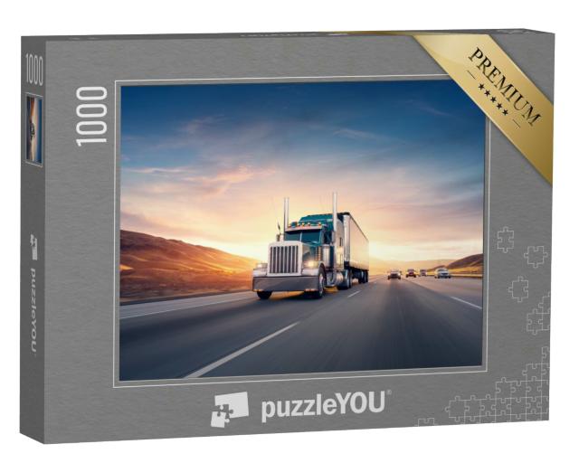 Puzzle 1000 Teile „Amerikanischer Truck auf dem Highway“