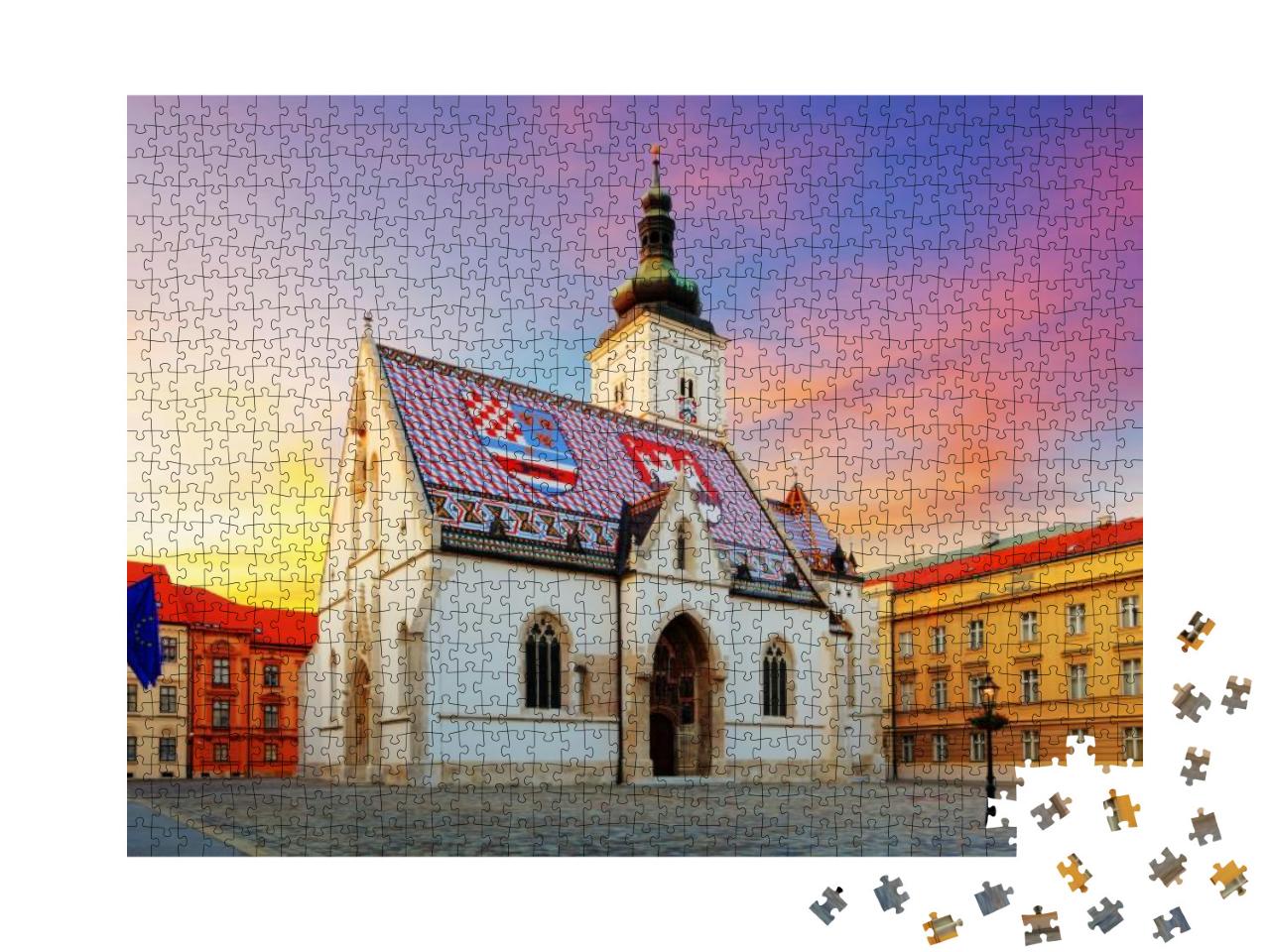 Puzzle 1000 Teile „Kirche von Zagreb: St. Markus“