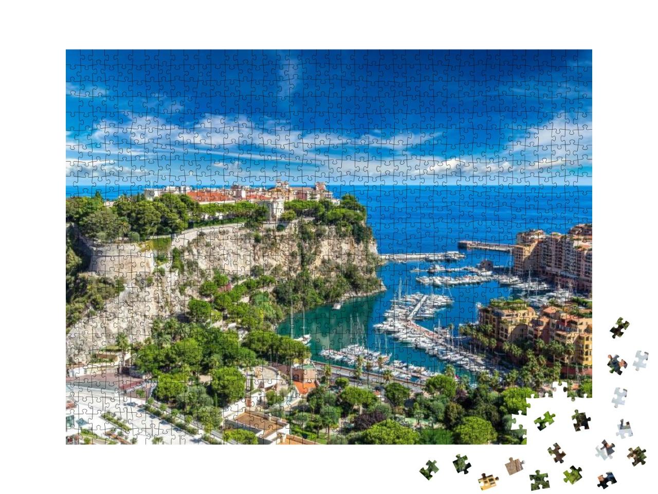 Puzzle 1000 Teile „Panoramablick auf den Prinzenpalast in Monte Carlo im Sommer, Monaco“