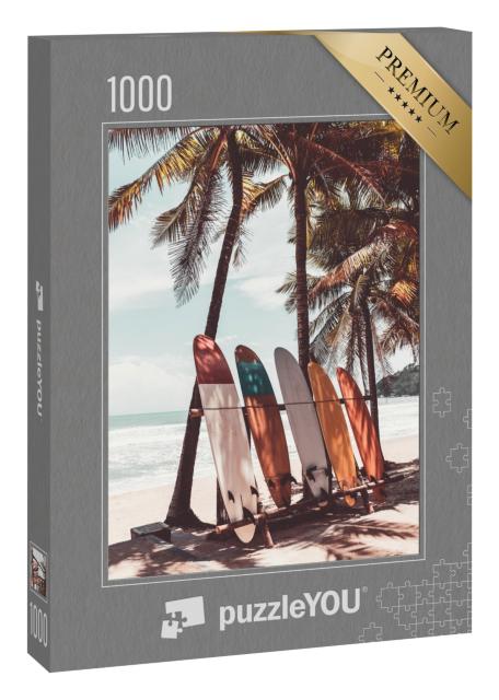 Puzzle 1000 Teile „Surfbretter unter Palmen“