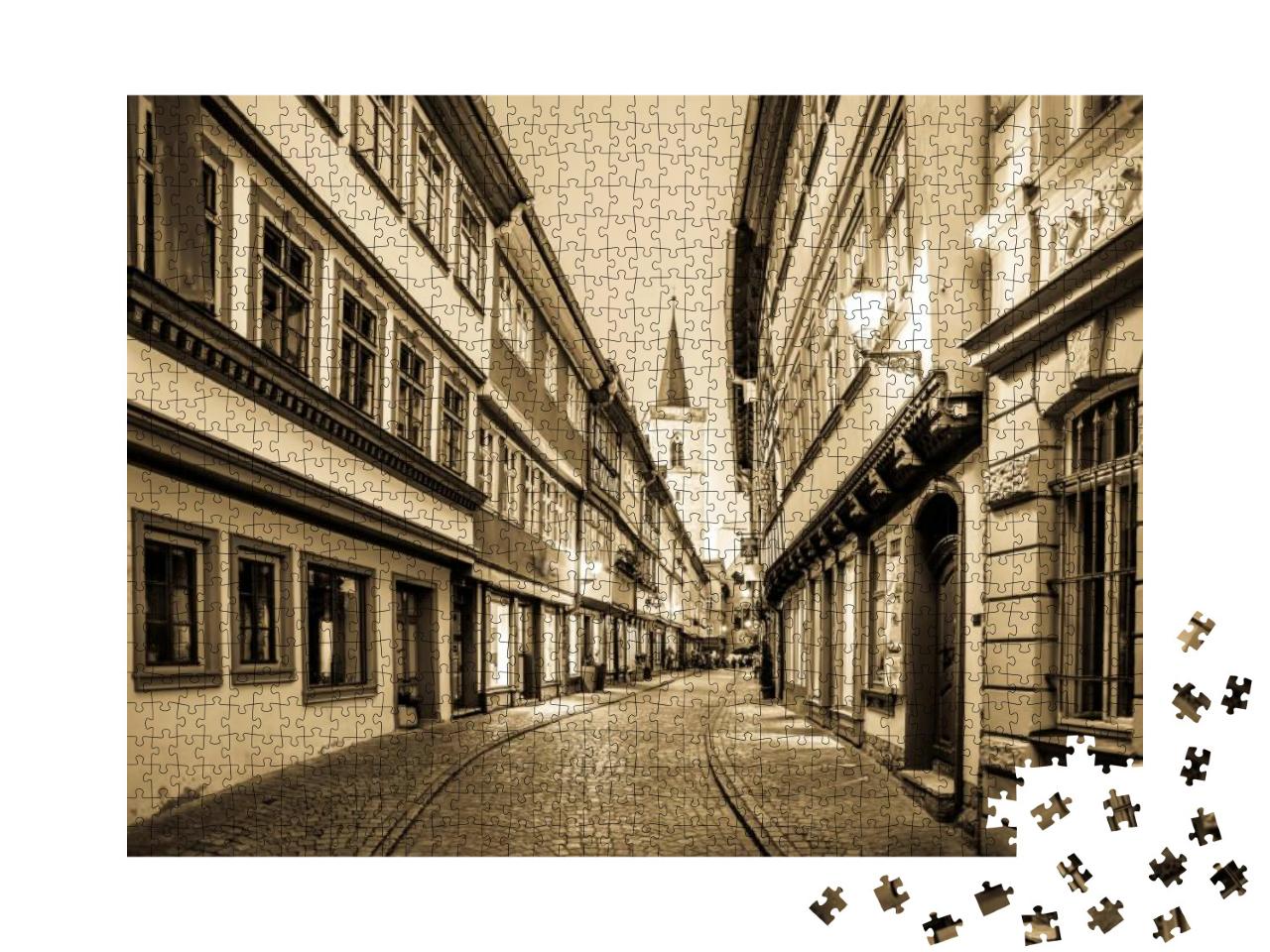 Puzzle 1000 Teile „Historischen Fassaden in Erfurt, Deutschland“
