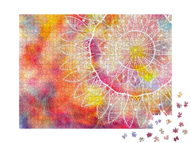 Puzzle 1000 Teile „Digitale Kunst: federleichtes Mandala“