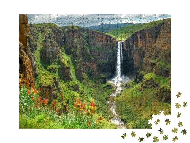 Puzzle 1000 Teile „Maletsunyane-Wasserfall in Lesotho, Afrika, schönster Wasserfall der Welt“