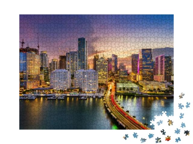Puzzle 1000 Teile „Skyline von Miami, Florida, USA“