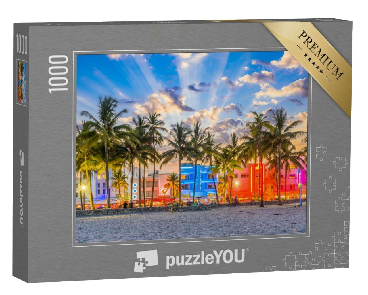 Puzzle 1000 Teile „Stadtbild am Ocean Drive, Miami Beach, Florida, USA“