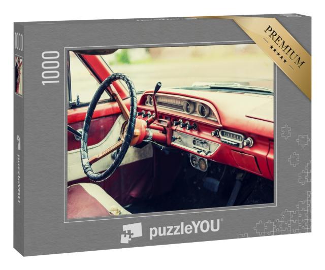 Puzzle 1000 Teile „Vintage-Innenausstattung eines amerikanischen Oldtimers aus den 60er Jahren“