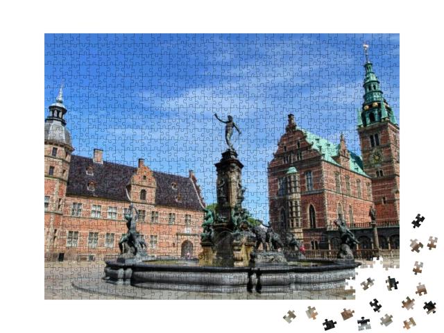 Puzzle 1000 Teile „Schloss Frederiksborg, das größte Renaissance-Schloss in Dänemark“