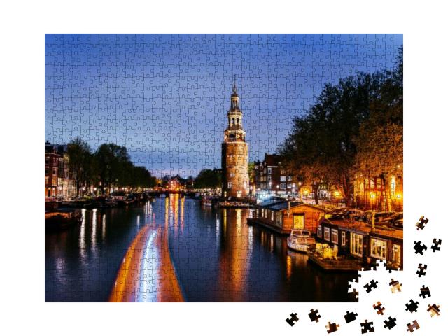 Puzzle 1000 Teile „Sommernacht in Amsterdam“