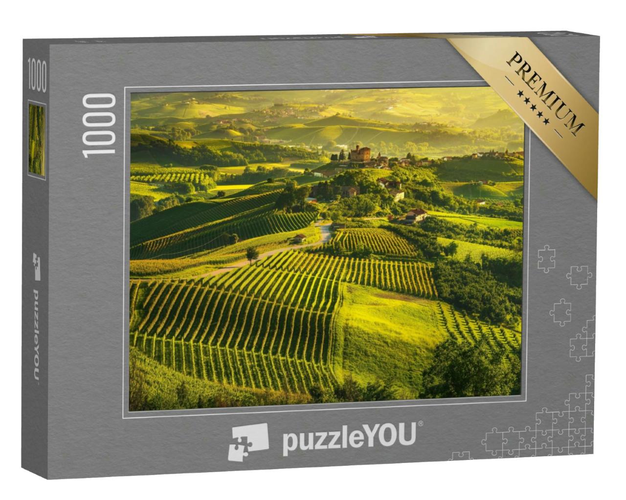 Puzzle 1000 Teile „Weinbrge: Grinzane Cavour, UNESCO-Stätte im Piemont“