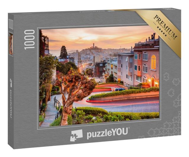 Puzzle 1000 Teile „Die Serpentinen der Lombard Street in San Francisco“