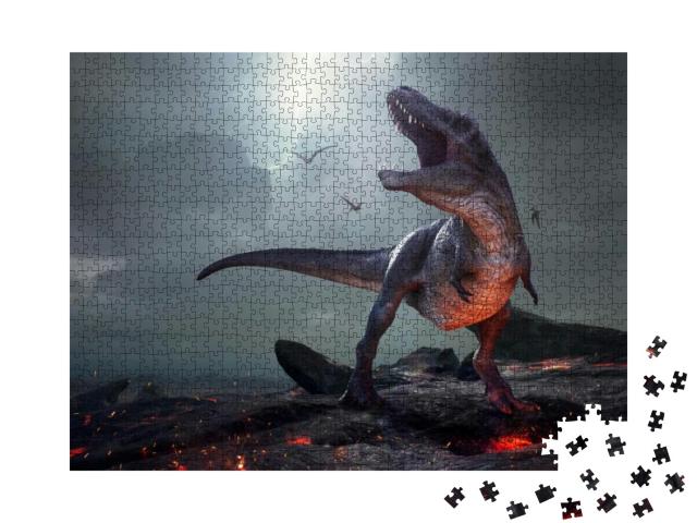 Puzzle 1000 Teile „Tyrannosaurus Rex als 3D-Illustration“