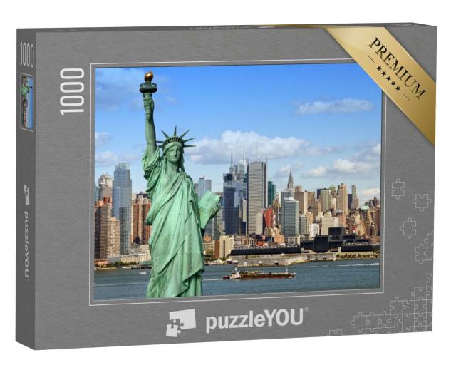 Puzzle 1000 Teile „Freiheitsstatue mit Hudson River, New York City“