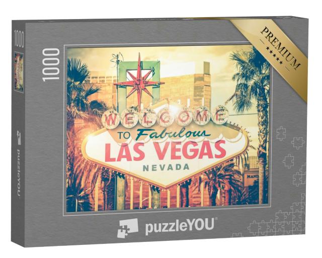 Puzzle 1000 Teile „Vintage-Schild: Welcome to fabulous Las Vegas“