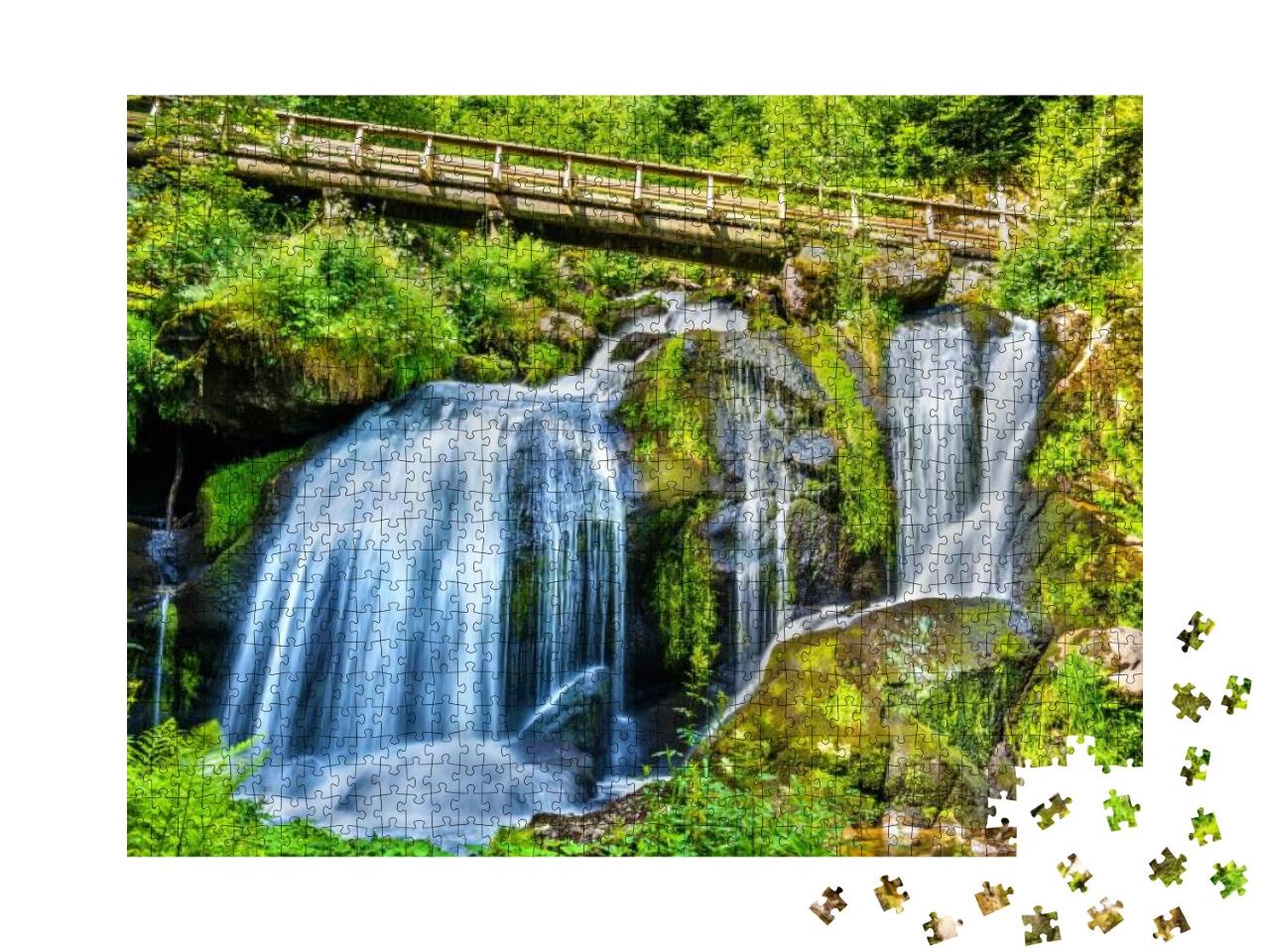 Puzzle 1000 Teile „Die Triberger Wasserfälle im Schwarzwald gehören zu den höchsten in Deutschland“